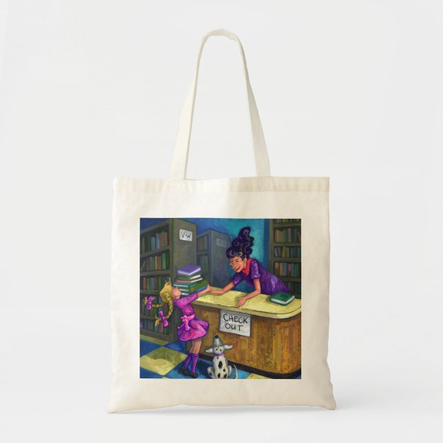 Library Check Out Artwork Tote Bag (Front)
