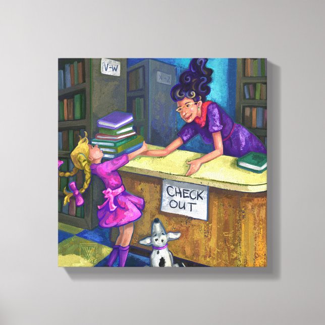 Library Check Out Canvas Print (Front)