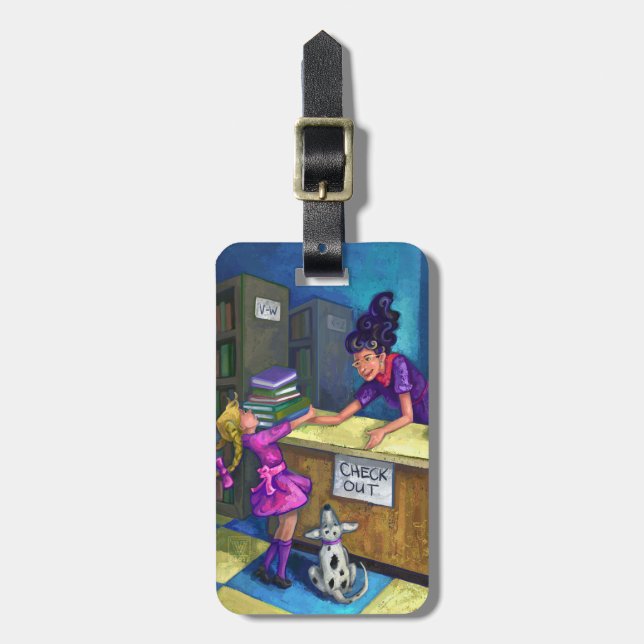 Library Check Out Luggage Tag (Front Vertical)
