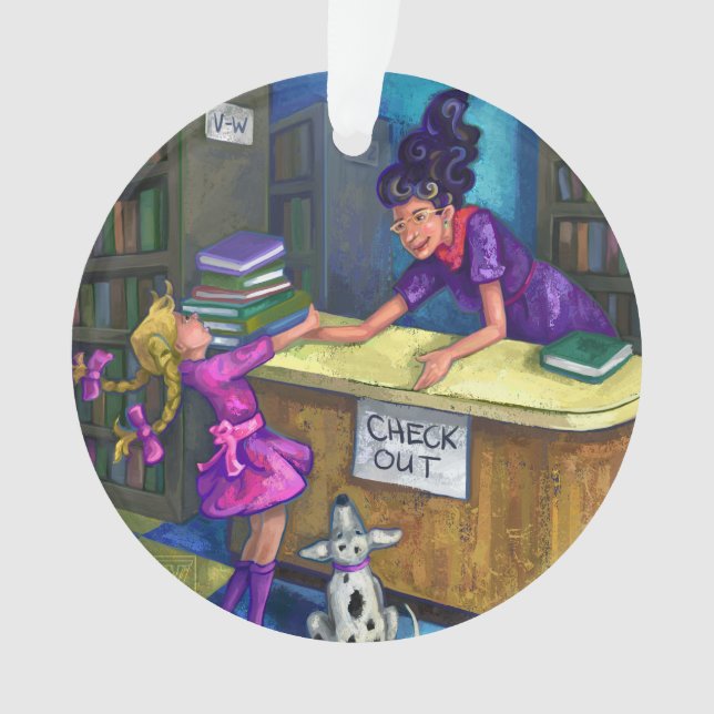 Library Check Out Ornament (Front)