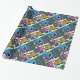 Library Check Out Wrapping Paper