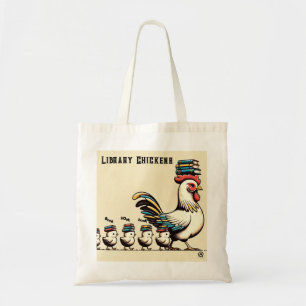 Library Chickens Tote Bag