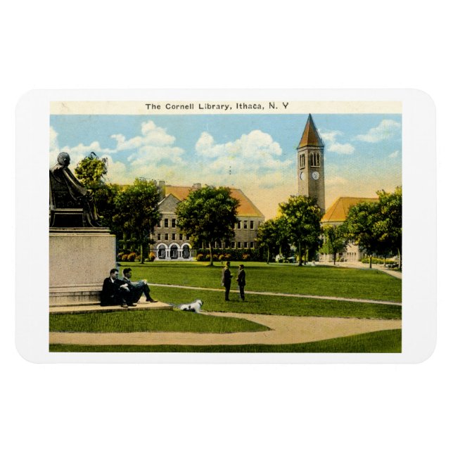 Library, Cornell, Ithaca NY 1926 Vintage Postcard Magnet (Horizontal)