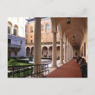 Library Courtyard Boston Massachusetts Postcard