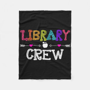 Library Crew Teacher Fun First Day Of School Gift Fleece Blanket