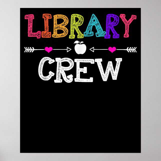 Library Crew Teacher Funny First Day of School Poster (Front)