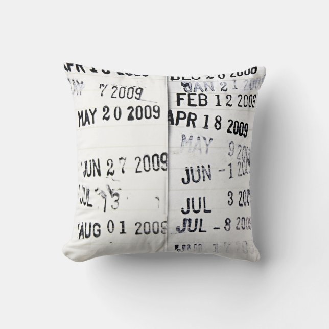 Library Date Stamps Pillow (Front)