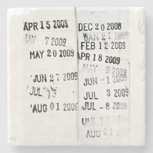 Library Date Stamps Stone Coaster