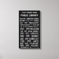 Library Dewey Decimal Bus Roll on canvas
