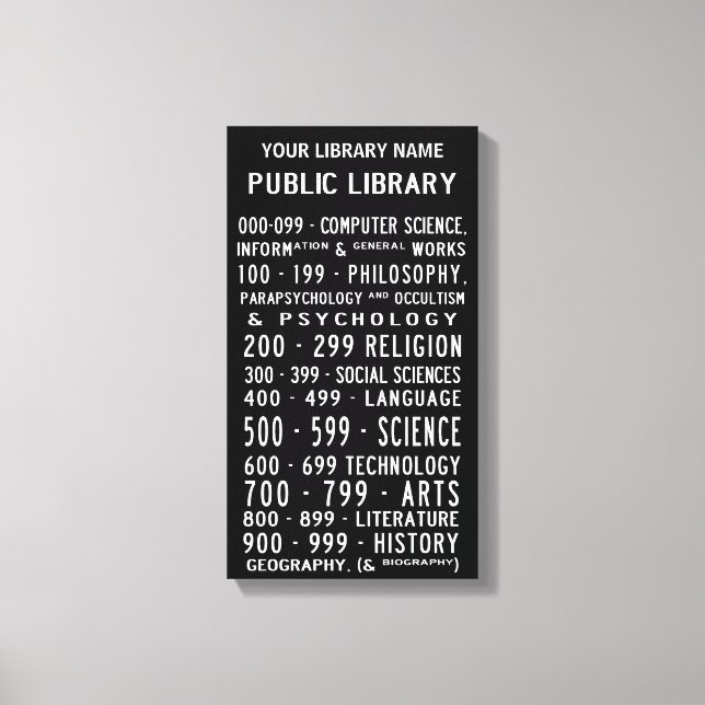 Library Dewey Decimal Bus Roll on canvas Print (Front)