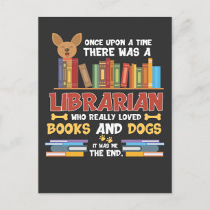 Library Dog and book lovers Librarian Reader Postcard