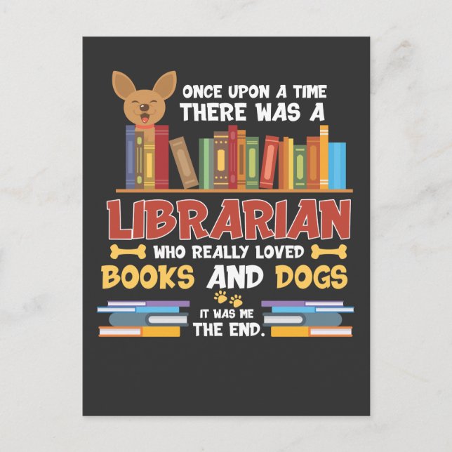 Library Dog and book lovers Librarian Reader Postcard (Front)