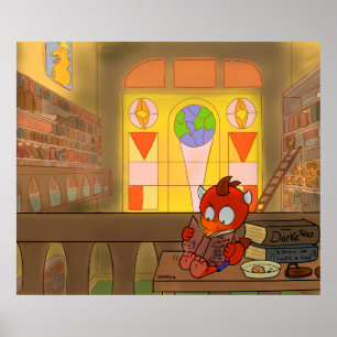 Library Dragon Poster