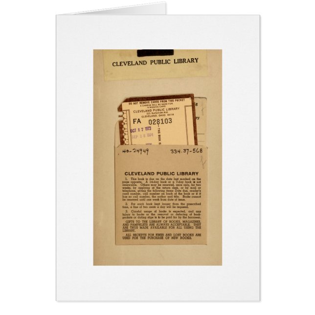 Library Due Date Card (Front)