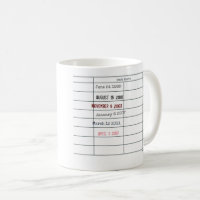 Library Due Date Mug - Customisable