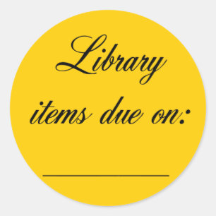 Library Due Date Reminder Classic Round Sticker