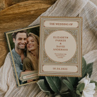 Library | Elegant Vintage Frame with Photo Wedding
