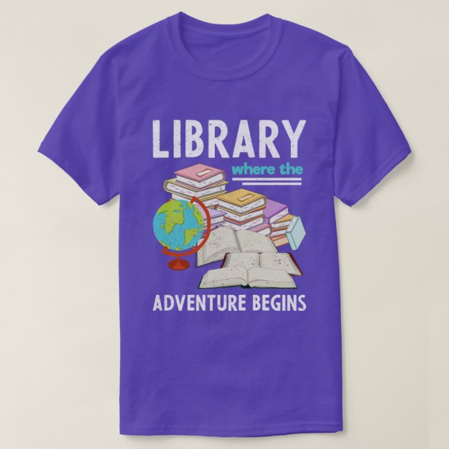Library Funny Book Lover Reading Librarian T-Shirt (Design Front)
