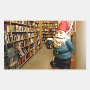 Library Gnome I Rectangular Sticker