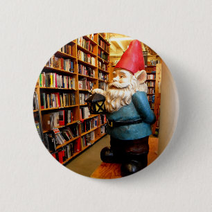 Library Gnome II 6 Cm Round Badge