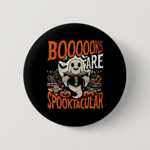 Library Halloween Shirt Book Lover Design Ghost Wi 6 Cm Round Badge