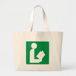 Library Highway Sign Large Tote Bag