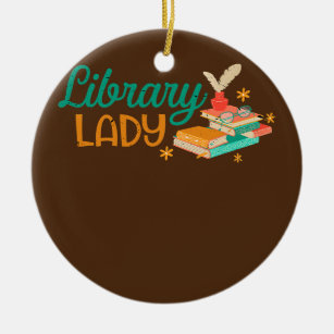 Library Lady Librarian Reader Bookish Bookworm Ceramic Tree Decoration