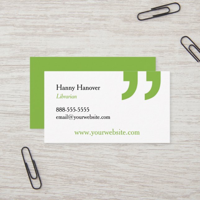 Library Librarian Book Publishing Business Card (Front/Back In Situ)
