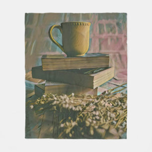 Library lover artwork fleece blanket