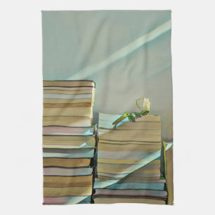 Library lover artwork tea towel