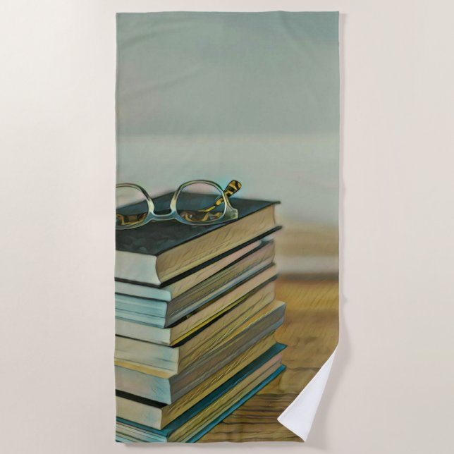 Library lover gift beach towel (Front)