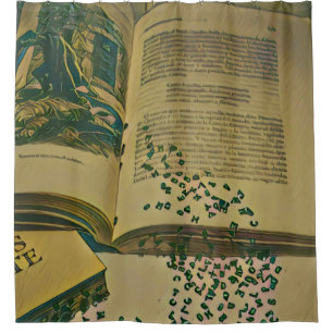 Library lover gift shower curtain