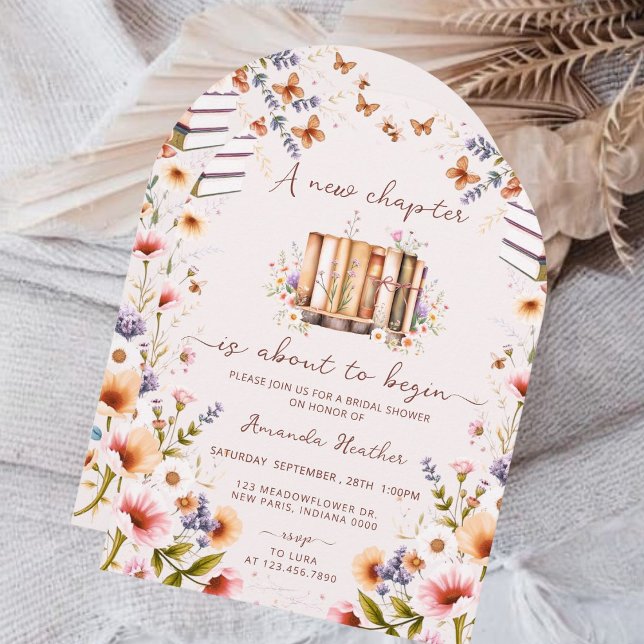 Library New Chapter Begins Bridal Shower Invitation (Creator Uploaded)