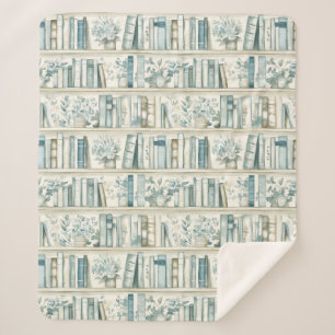Library New Chapter Blue Boy Book Baby Shower Sherpa Blanket