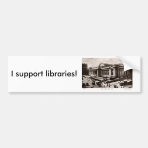 Library, New York City c1910 Vintage Bumper Sticker