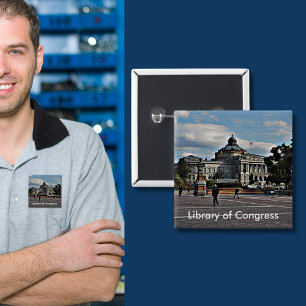 Library of Congress in Mosaic Pattern 15 Cm Square Badge