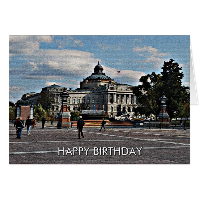 Library of Congress in Mosaic Pattern Card (Front Horizontal)