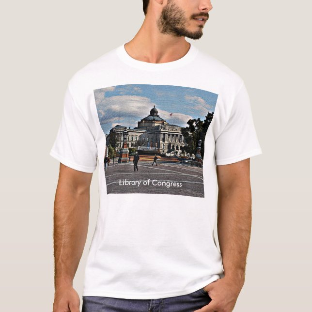 Library of Congress in Mosaic Pattern T-Shirt (Front)