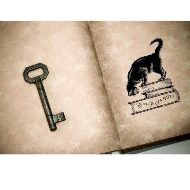 Library Of Gatto Cat Book Ownership Ink Stamp (Creator Uploaded)
