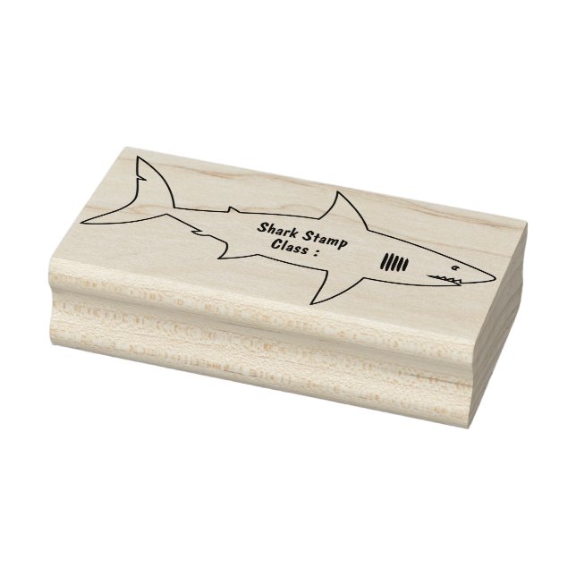 Library of School Shark Rubber Stamp (Stamp)