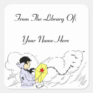 Library of Storybook Kite Custom Bookplate Sticker