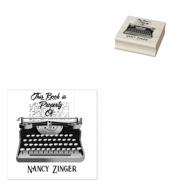 Library Of Typewriter Book Ownership | Ink Stamp (Stamped)