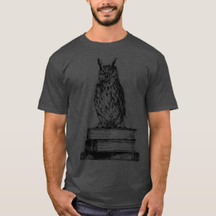 Library owl ink drawing T-Shirt