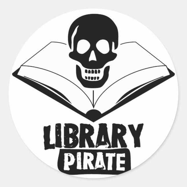 Library Pirate Classic Round Sticker (Front)