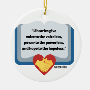 LIBRARY QUOTE CHRISTMAS ORNAMENT