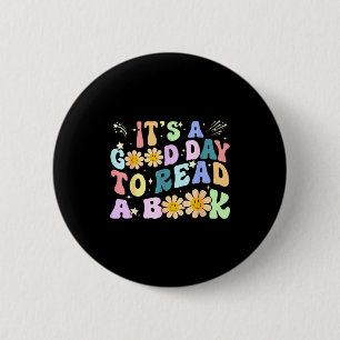 Library reading lovers funny good day to read book 6 cm round badge