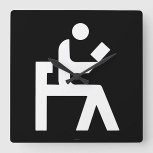 Library Reading Room Square Wall Clock