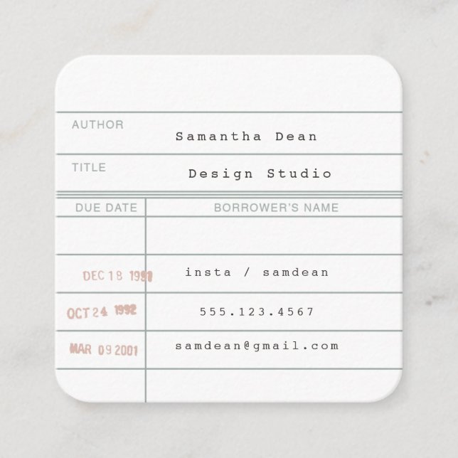 Library, Retro, Vintage Business Card (Front)