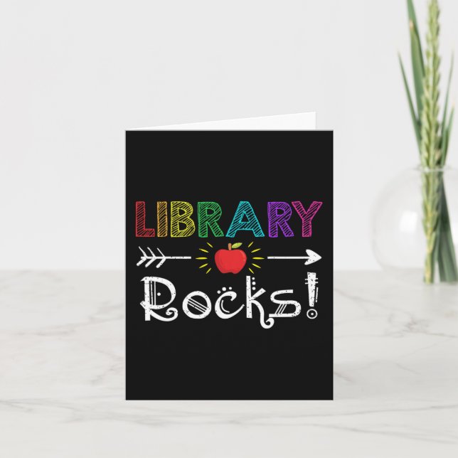 Library Rocks Teacher Student Fun Back To School G Card (Front)