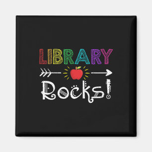 Library Rocks Teacher Student Fun Back To School G Magnet
